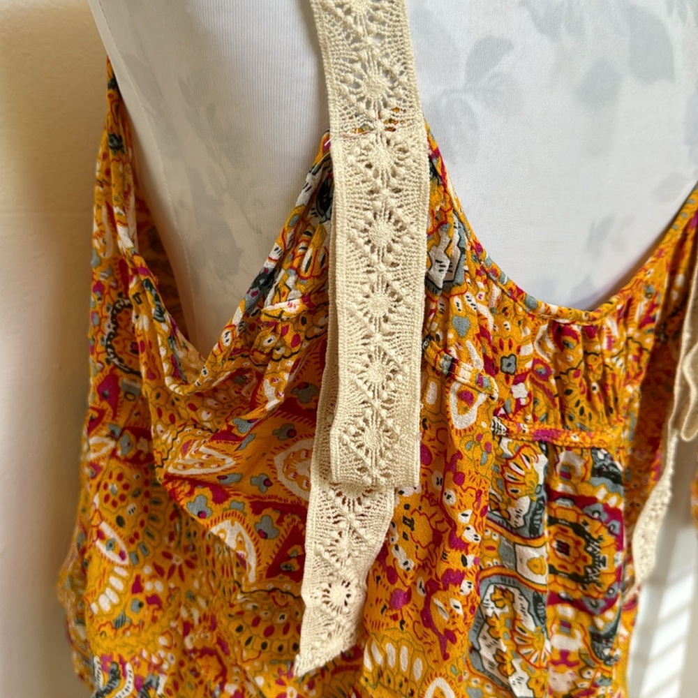 Rachel Zoe Orange Floral Print Macro Mai Straps - Picture 7 of 10